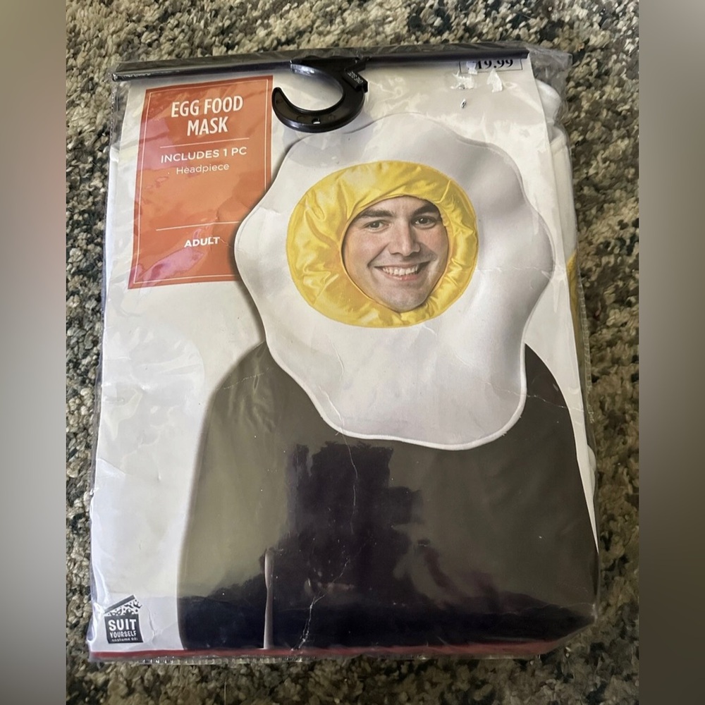 Egg Food Mask Costume Adult Size Face Mask Only